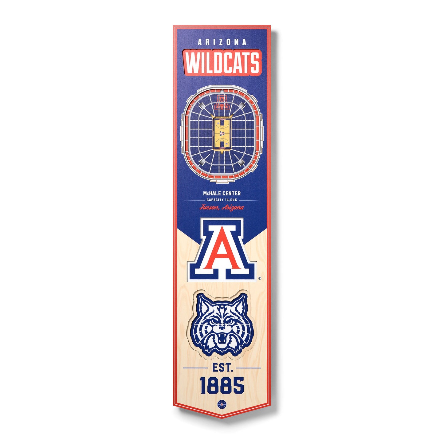 NCAA Arizona Wildcats 3D Stadium Banner 8' X 32'