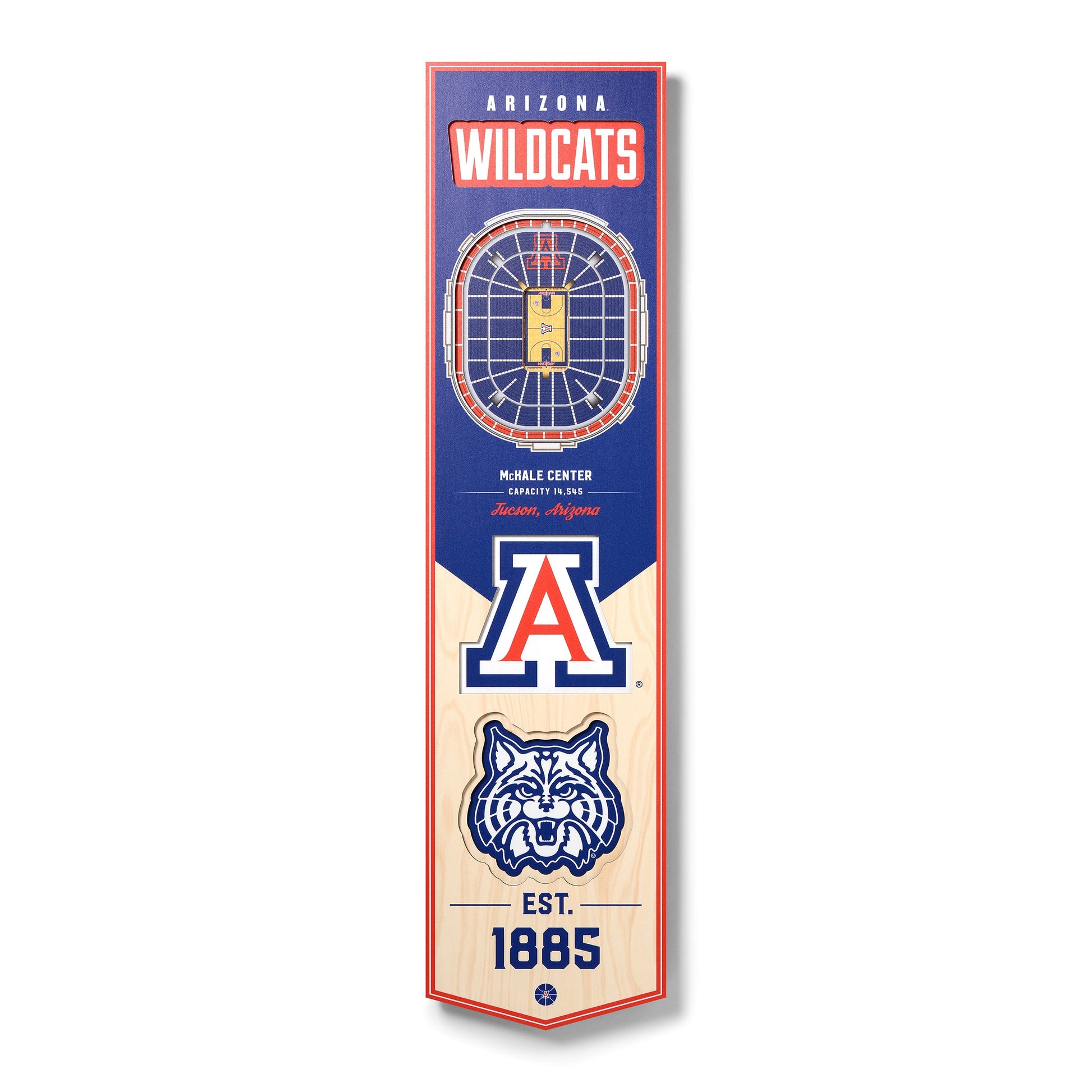 NCAA Arizona Wildcats 3D Stadium Banner 8' X 32'