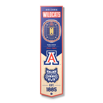 NCAA Arizona Wildcats 3D Stadium Banner 8' X 32'