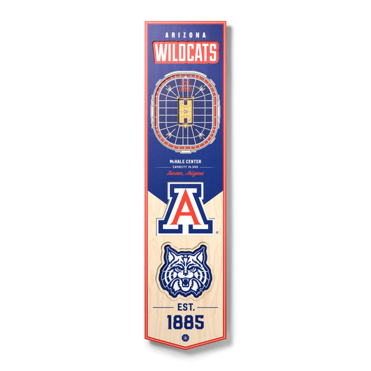 NCAA Arizona Wildcats 3D Stadium Banner 8' X 32'
