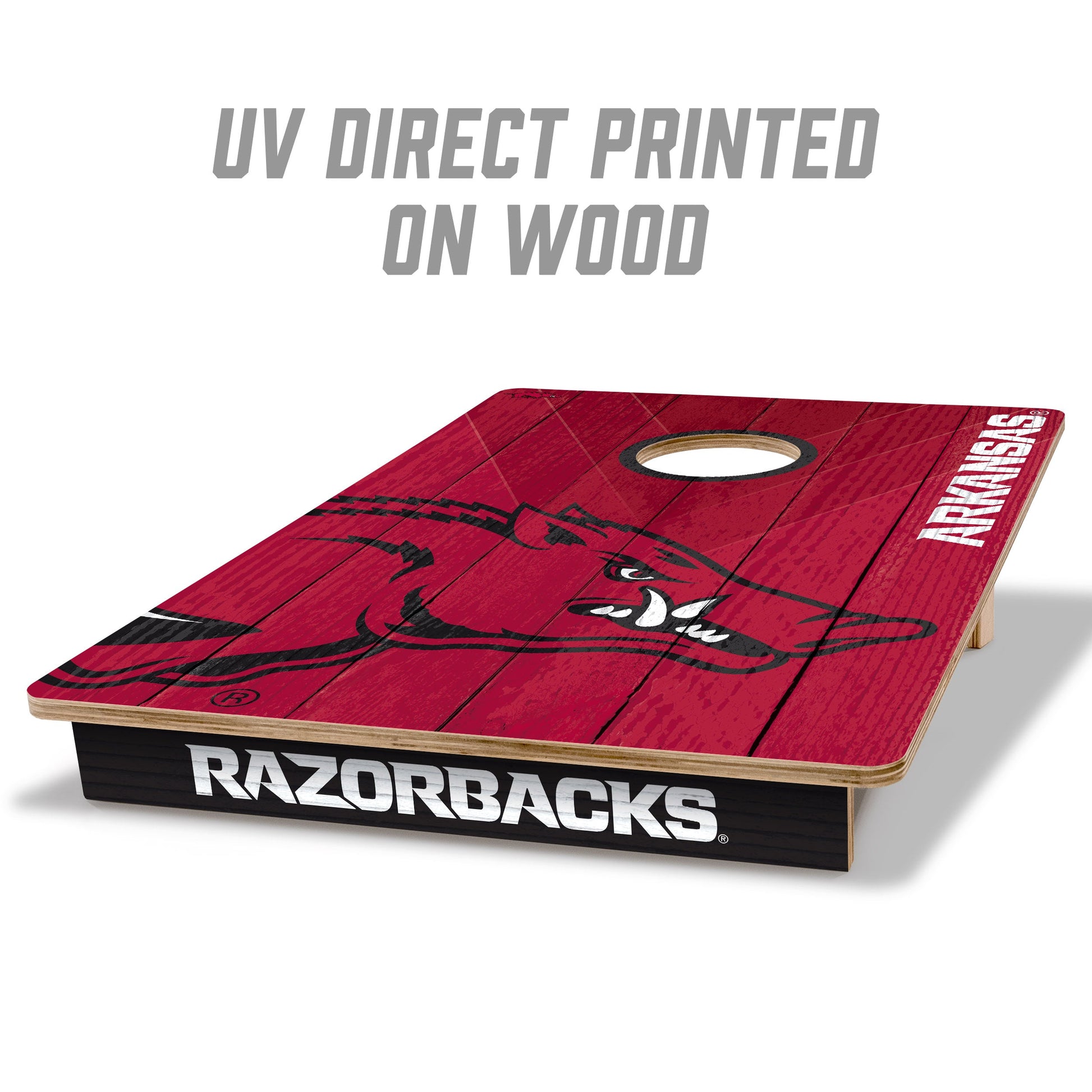NCAA Arkansas Razorbacks 2' X 3' All-Wood Cornhole Set - Alt 1