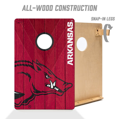 NCAA Arkansas Razorbacks 2' X 3' All-Wood Cornhole Set - Alt 2