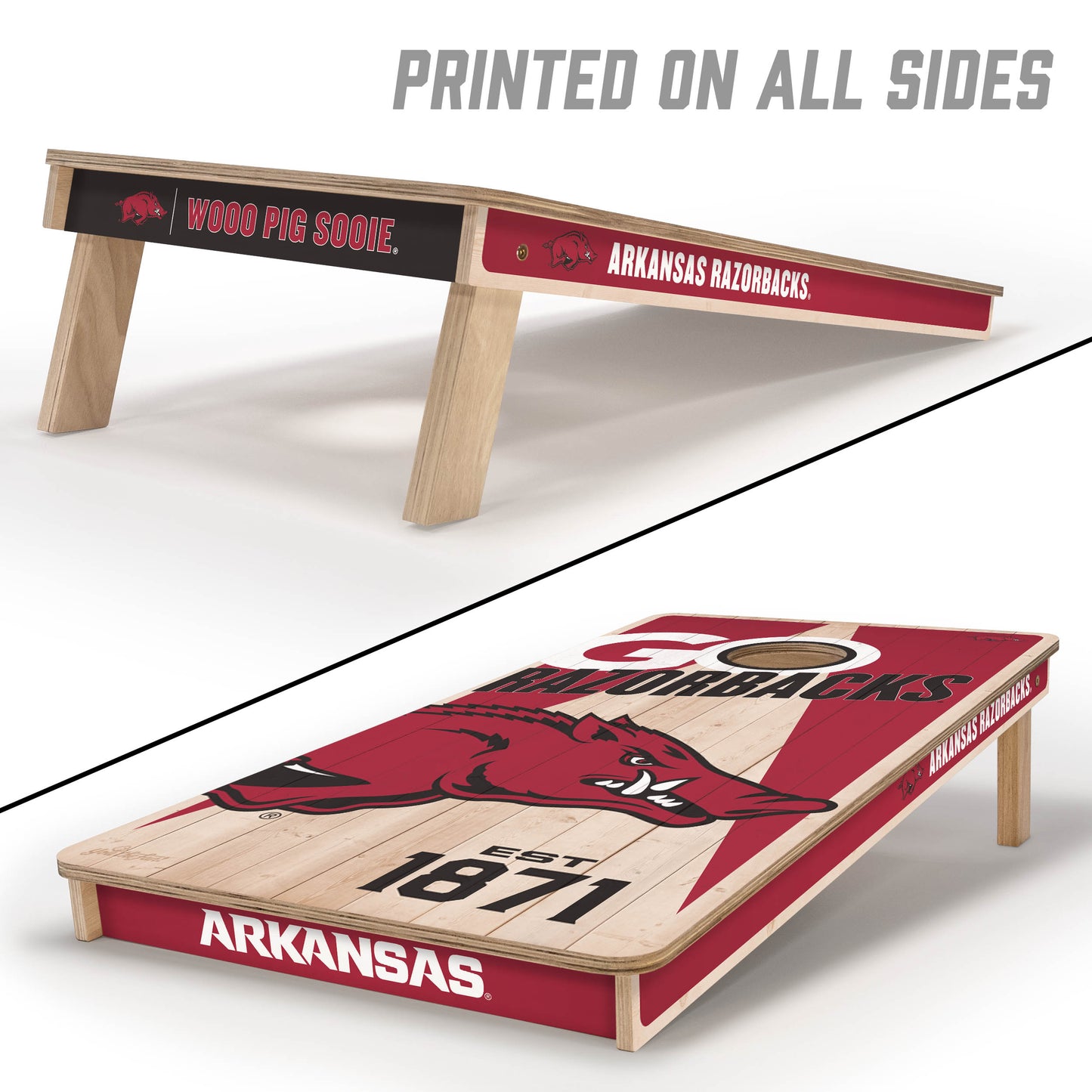 NCAA Arkansas Razorbacks 2' x 4' All-Wood Cornhole Set