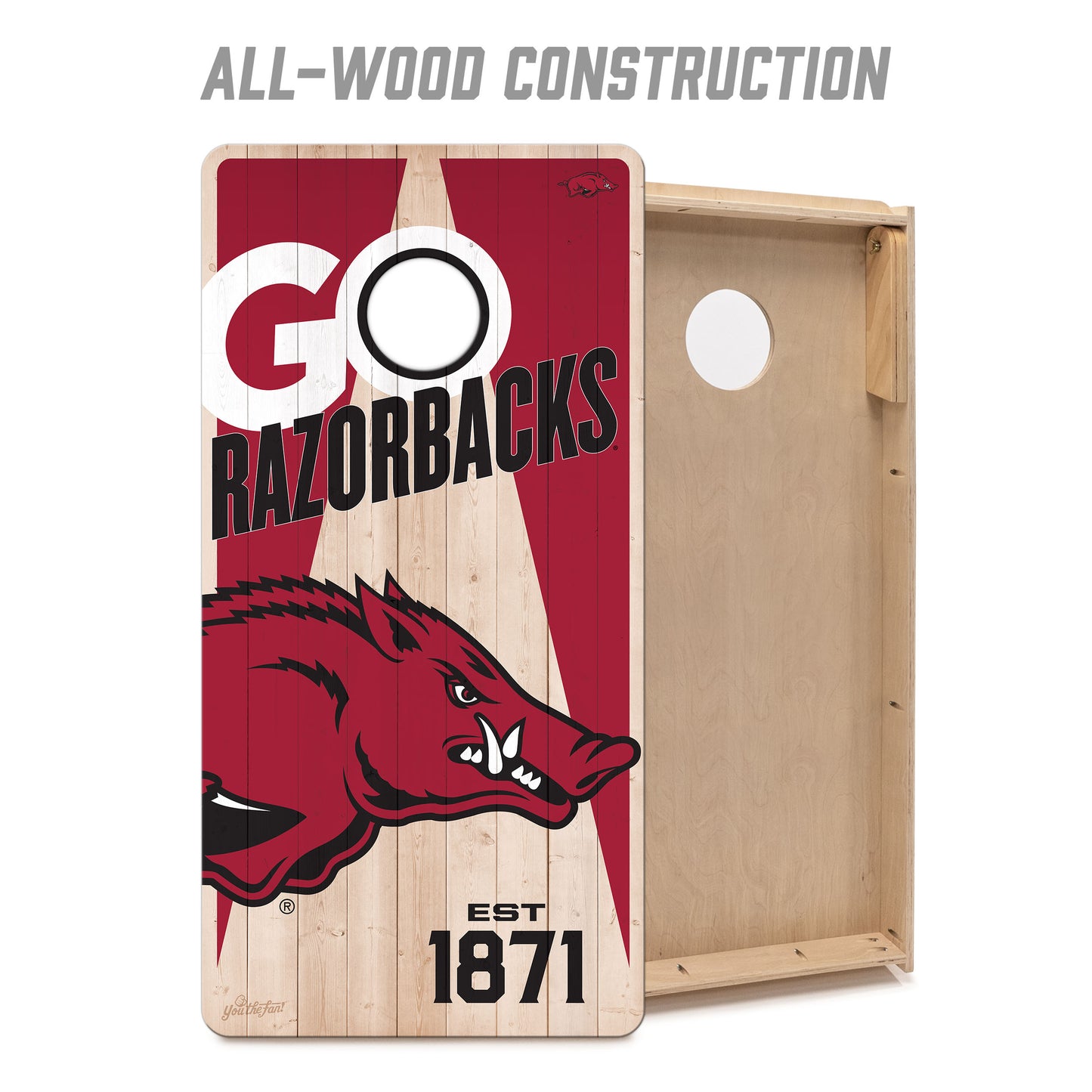 NCAA Arkansas Razorbacks 2' x 4' All-Wood Cornhole Set