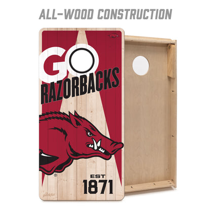 NCAA Arkansas Razorbacks 2' x 4' All-Wood Cornhole Set