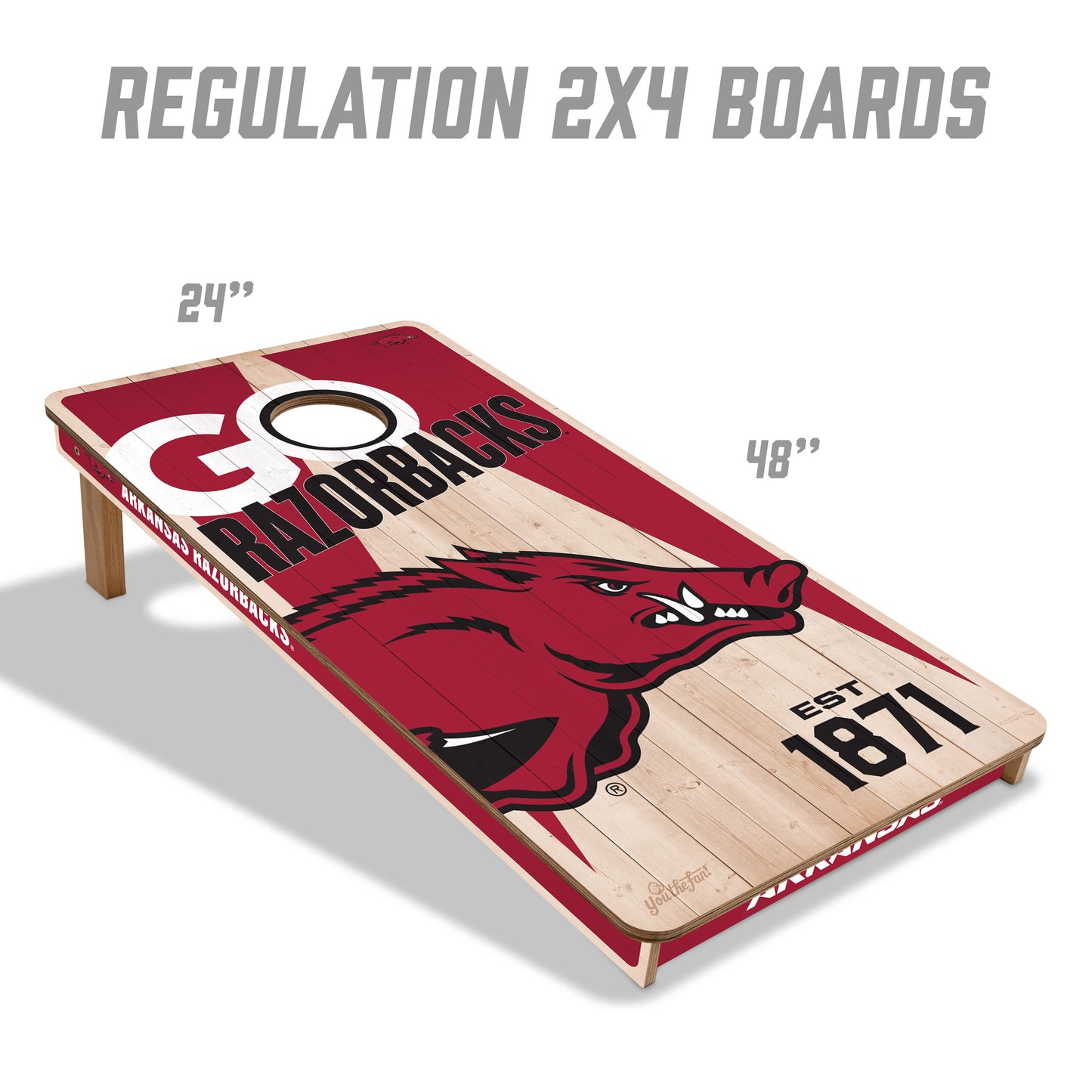 NCAA Arkansas Razorbacks 2' x 4' All-Wood Cornhole Set