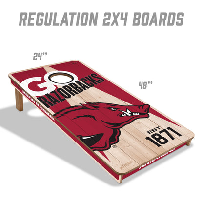 NCAA Arkansas Razorbacks 2' x 4' All-Wood Cornhole Set