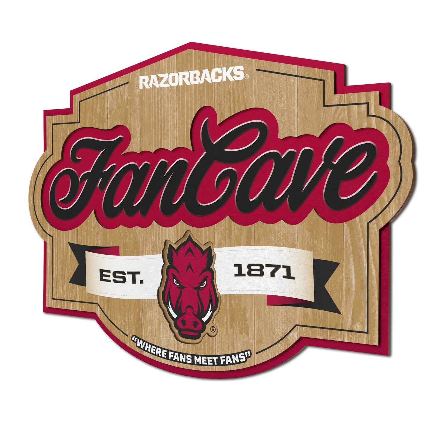 Arkansas Razorbacks Fan Cave Sign
