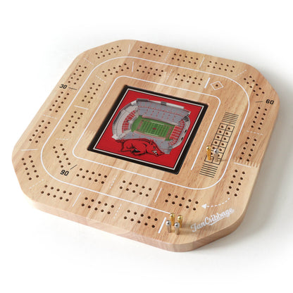 NCAA Arkansas Razorbacks StadiumView Cribbage