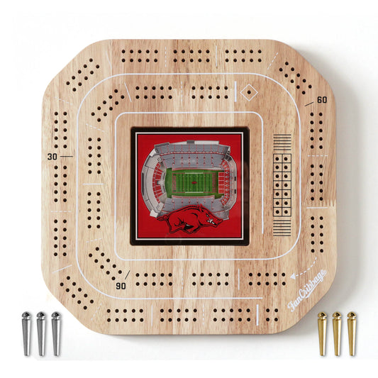 NCAA Arkansas Razorbacks StadiumView Cribbage