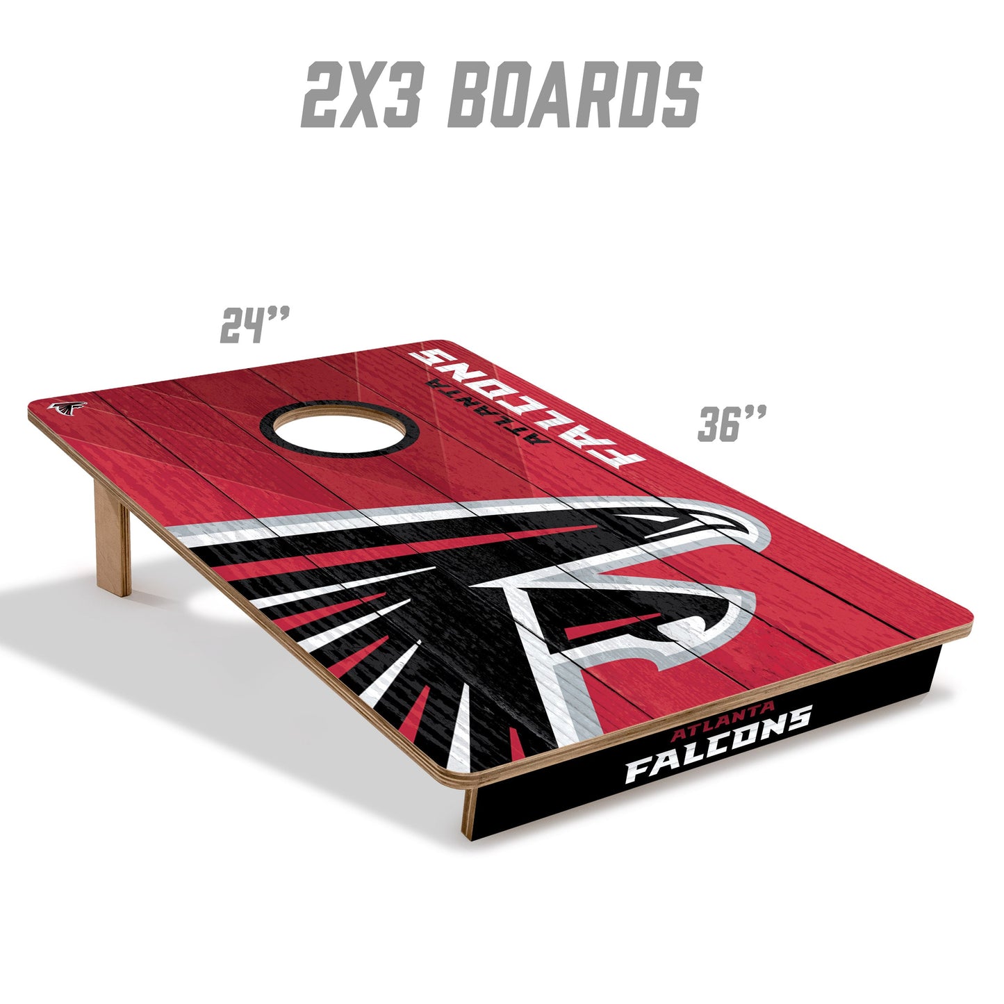 NFL Atlanta Falcons 2' X 3' All-Wood Cornhole Set - Alt 4