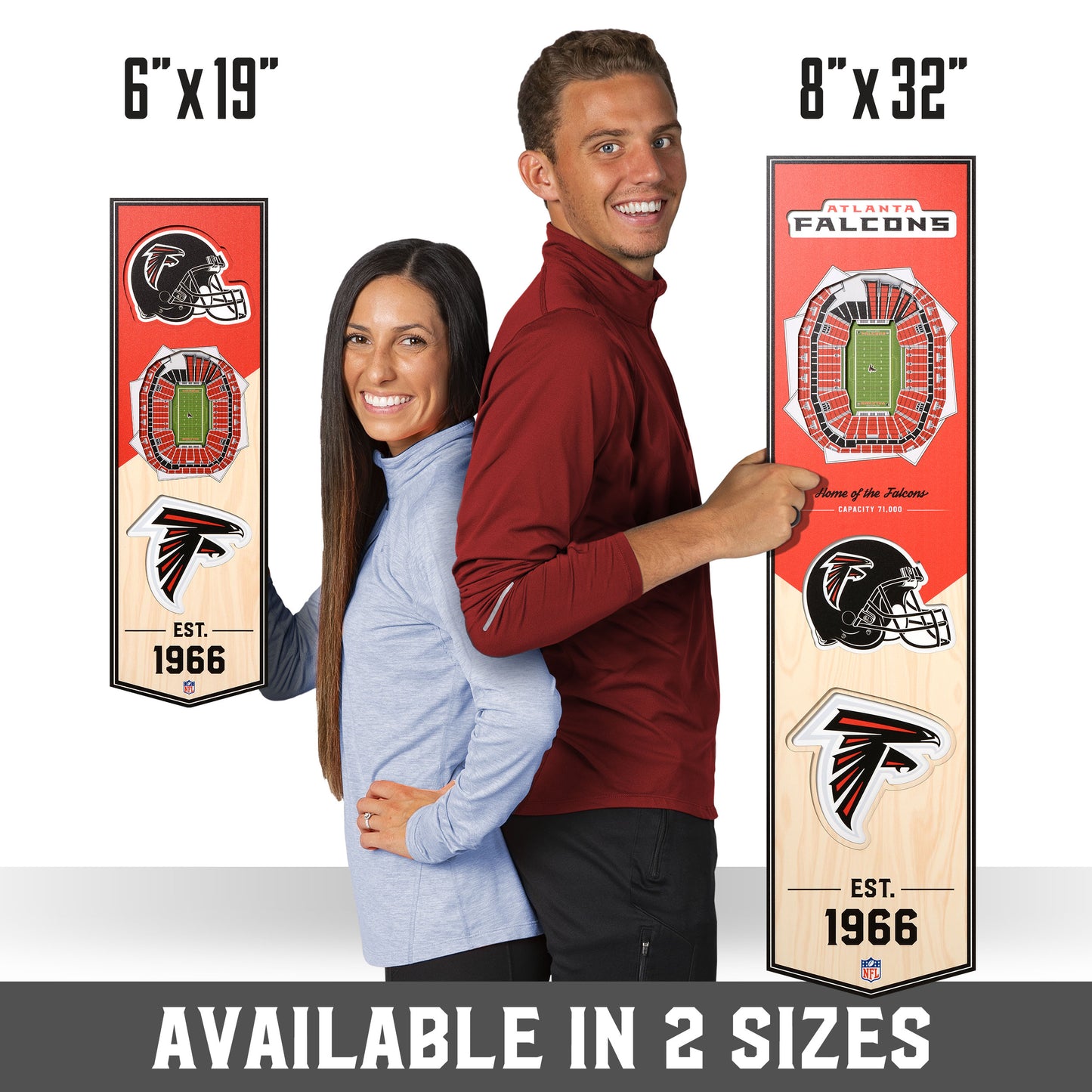 NFL Atlanta Falcons 3D Stadium Banner 8' X 32'
