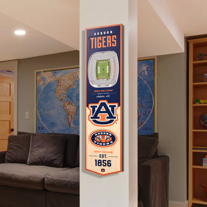 NCAA Auburn Tigers 3D Stadium Banner 8' X 32'