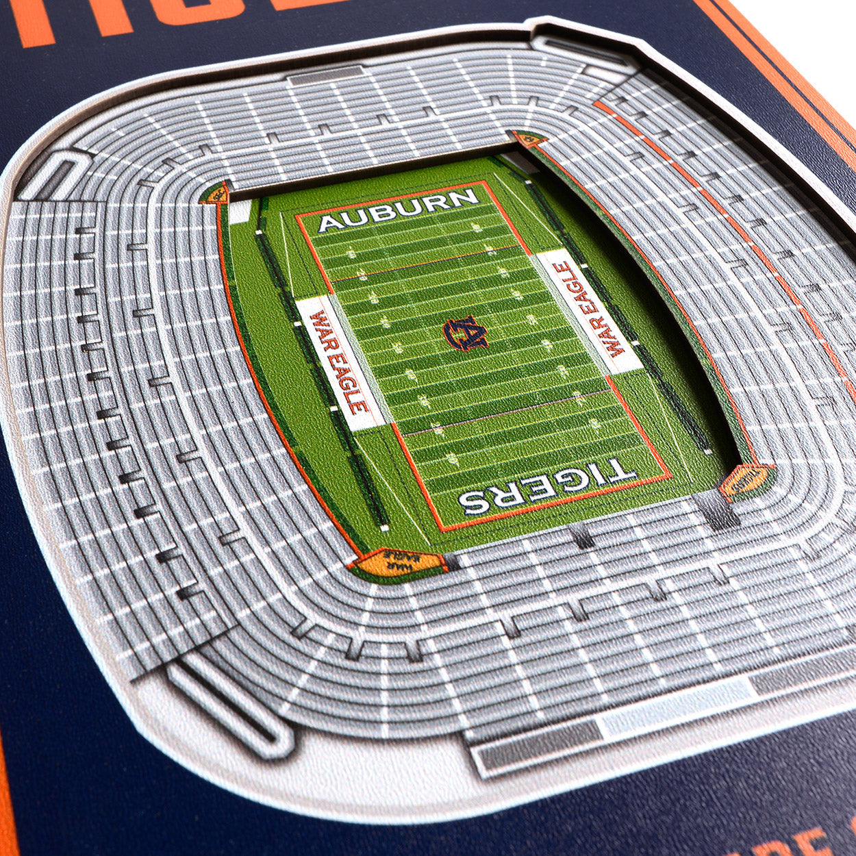 NCAA Auburn Tigers 3D Stadium Banner 8' X 32'