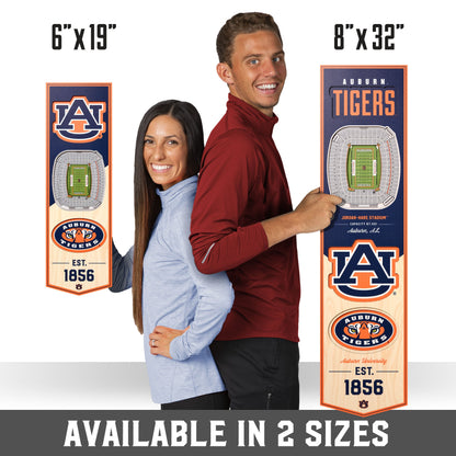 NCAA Auburn Tigers 3D Stadium Banner 8' X 32'