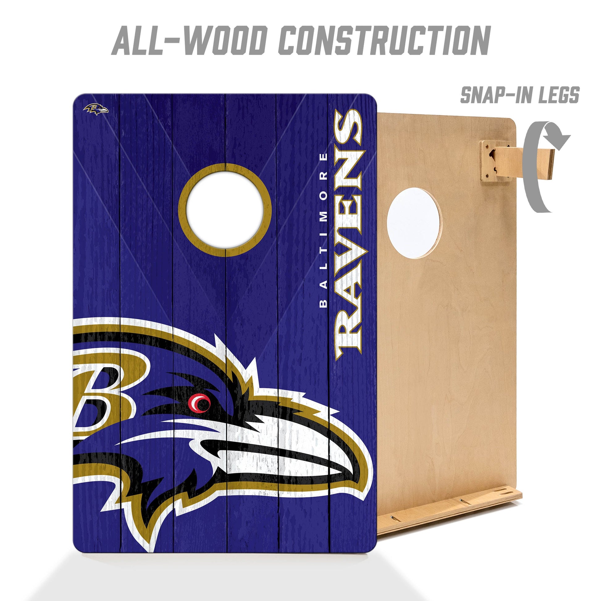 NFL Baltimore Ravens 2' X 3' All-Wood Cornhole Set - Alt 2