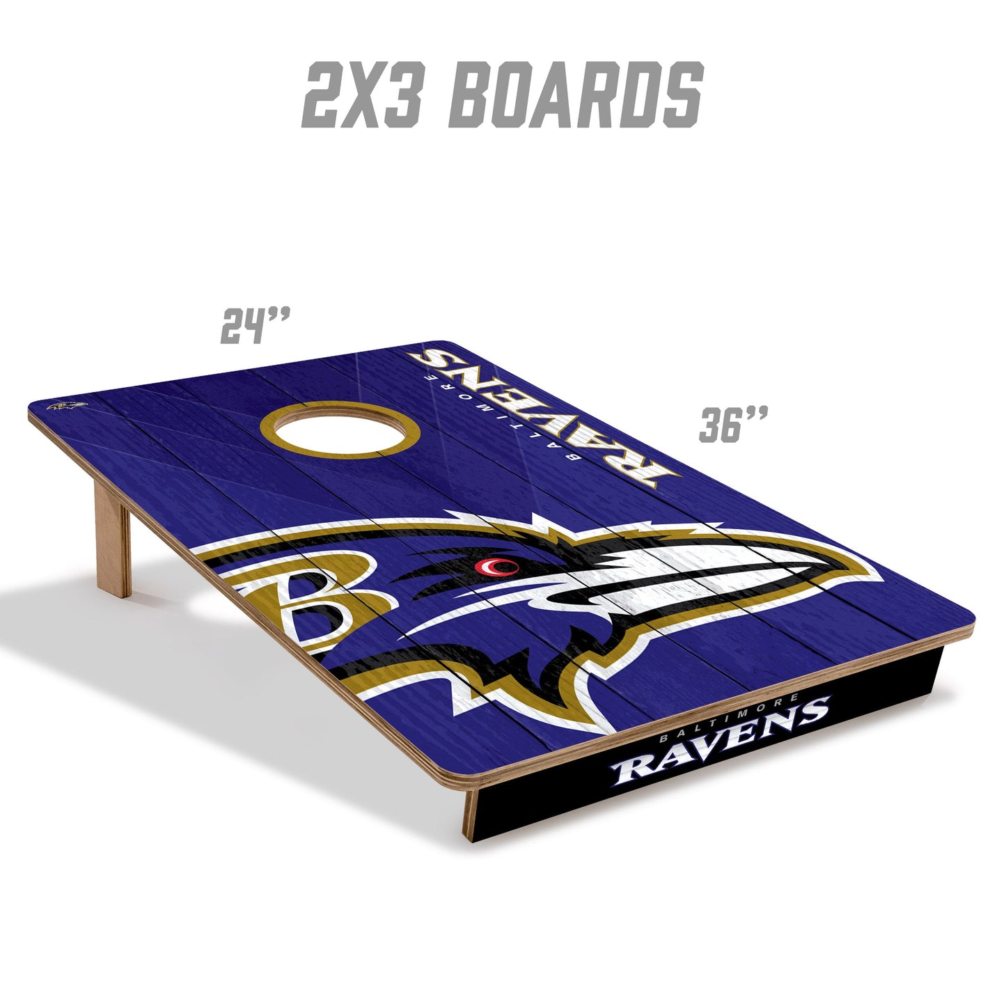 NFL Baltimore Ravens 2' X 3' All-Wood Cornhole Set - Alt 4