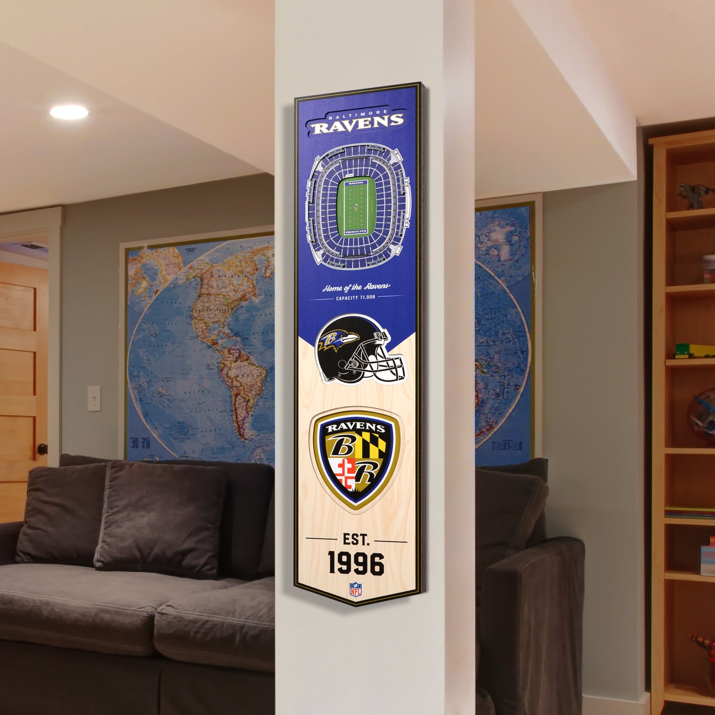 NFL Baltimore Ravens 3D Stadium Banner 8' X 32'