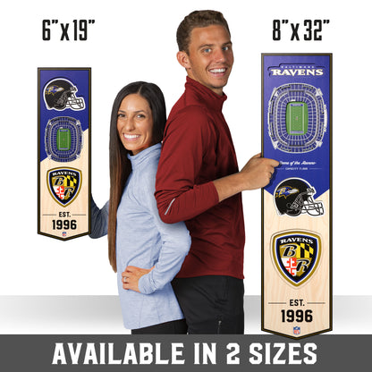 NFL Baltimore Ravens 3D Stadium Banner 8' X 32'