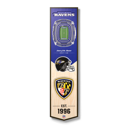 NFL Baltimore Ravens 3D Stadium Banner 8' X 32'