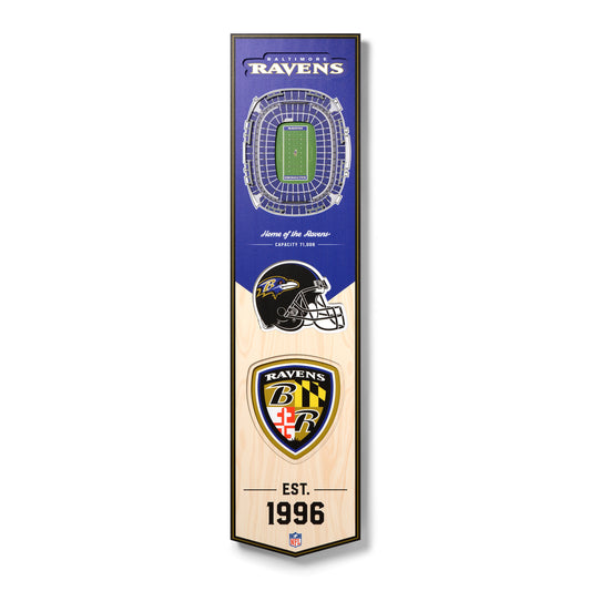 NFL Baltimore Ravens 3D Stadium Banner 8' X 32'