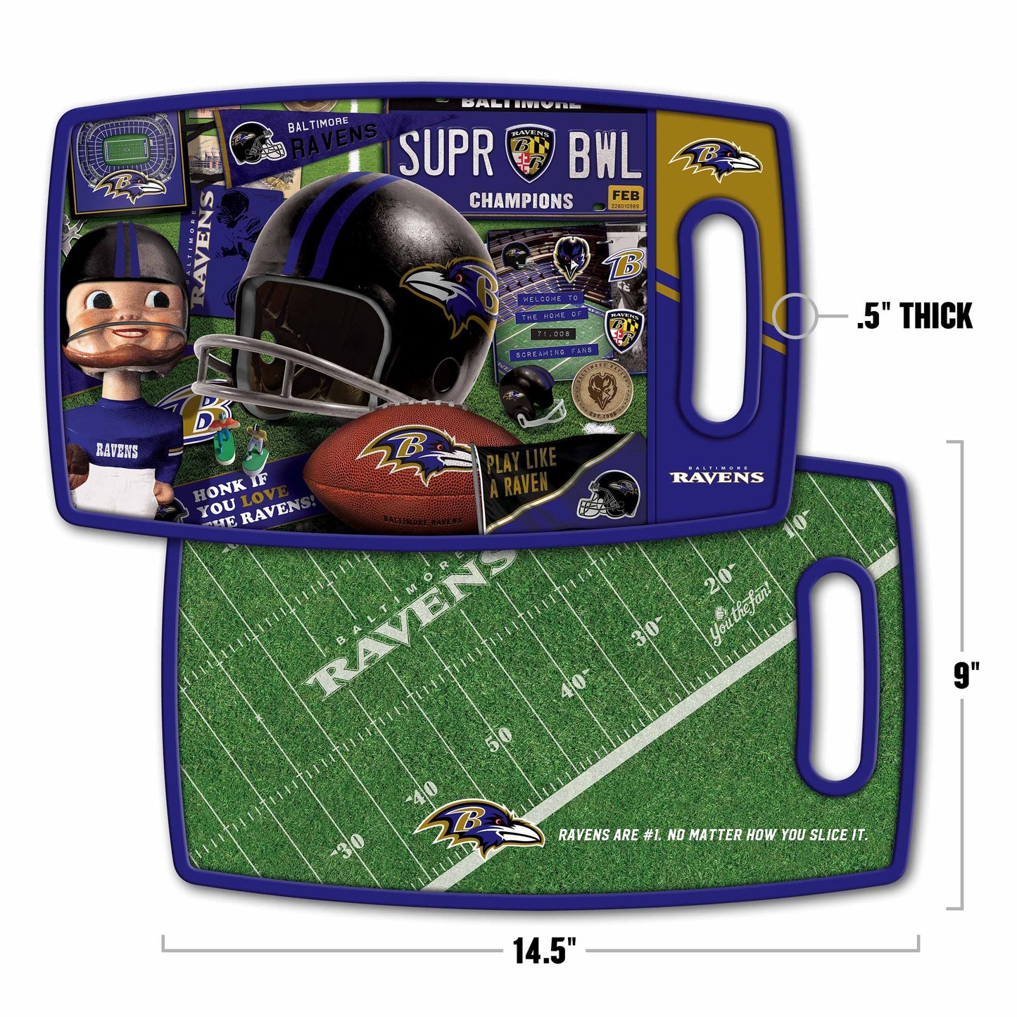 Baltimore Ravens Retro Series Cutting Board Alt 1
