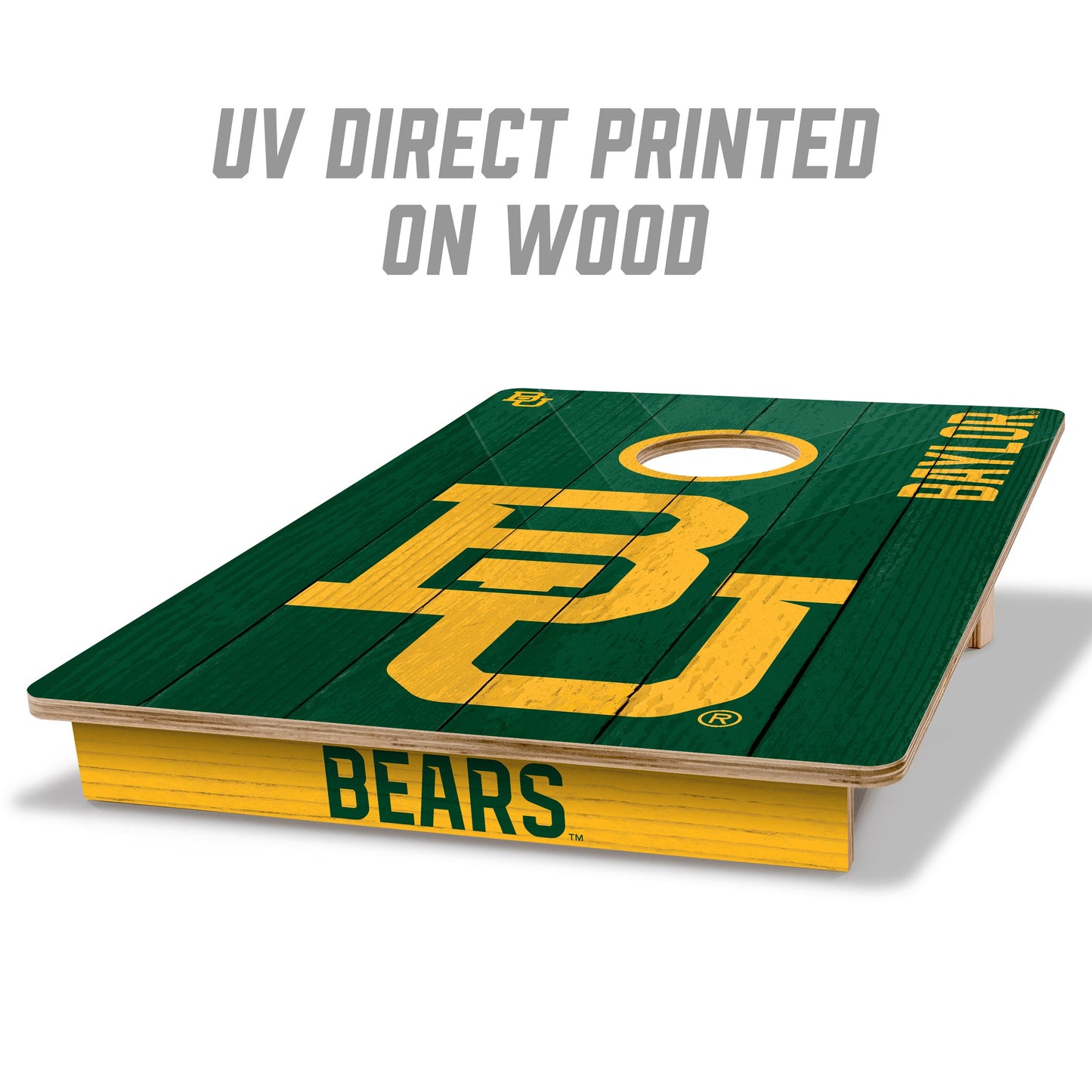 NCAA Baylor Bears 2' X 3' All-Wood Cornhole Set - Alt 1