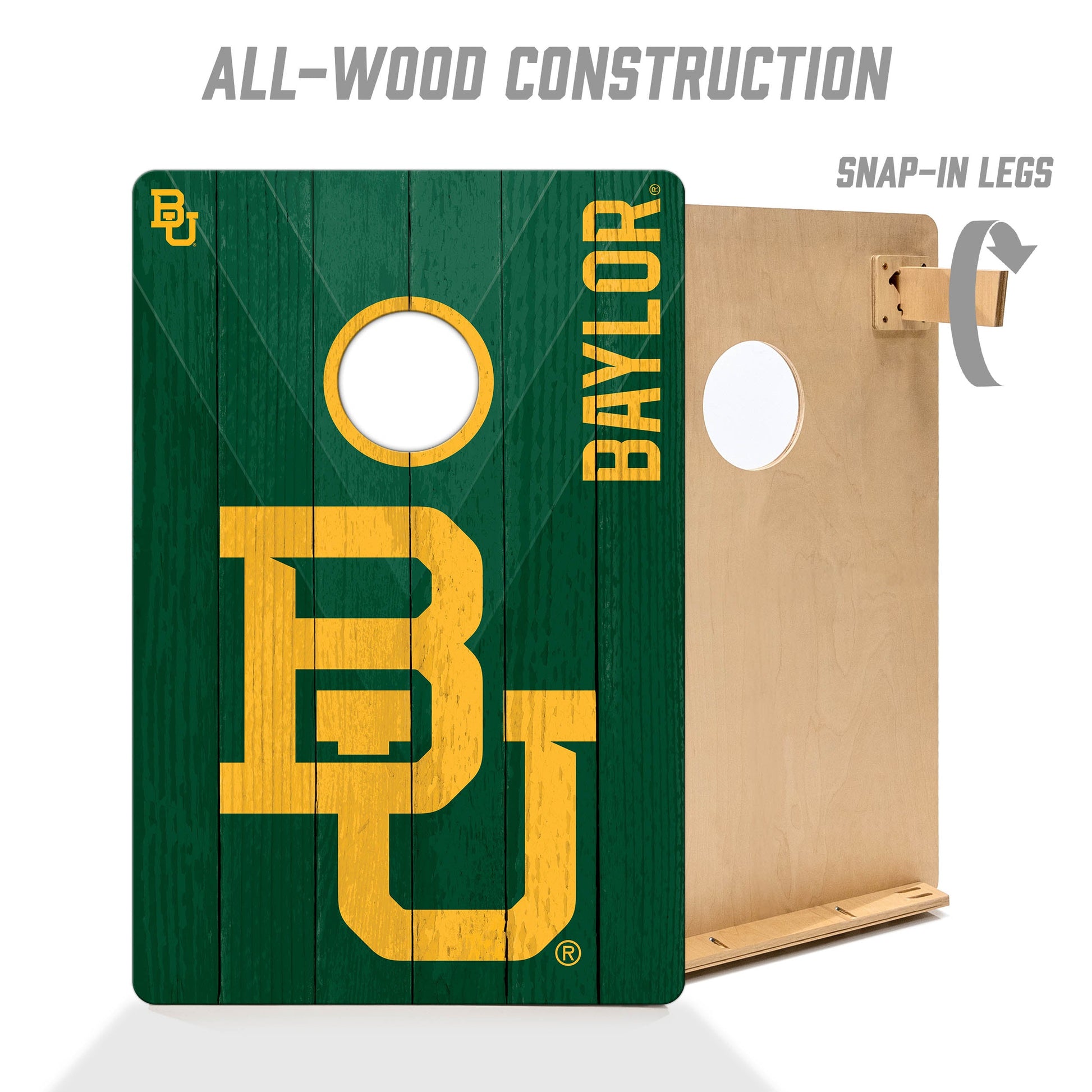NCAA Baylor Bears 2' X 3' All-Wood Cornhole Set - Alt 2