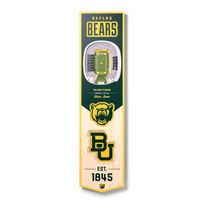 NCAA Baylor Bears 3D Stadium Banner 8' X 32'