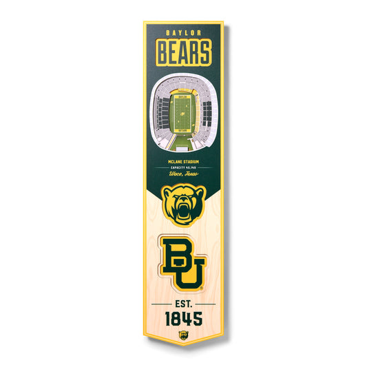 NCAA Baylor Bears 3D Stadium Banner 8' X 32'