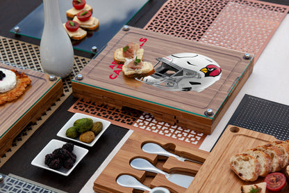 Arizona Cardinals - Concerto Glass Top Cheese Cutting Board & Tools Set