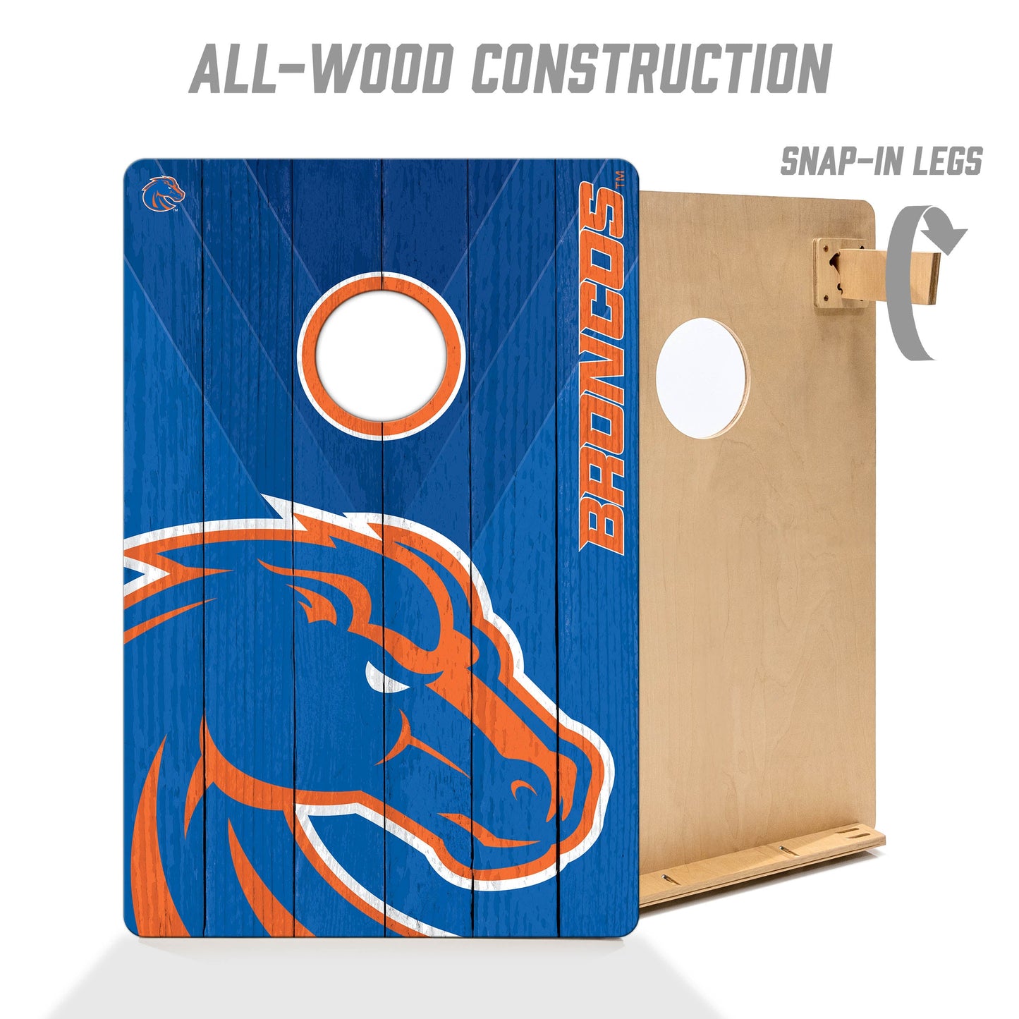 NCAA Boise State Broncos 2' X 3' All-Wood Cornhole Set - Alt 2
