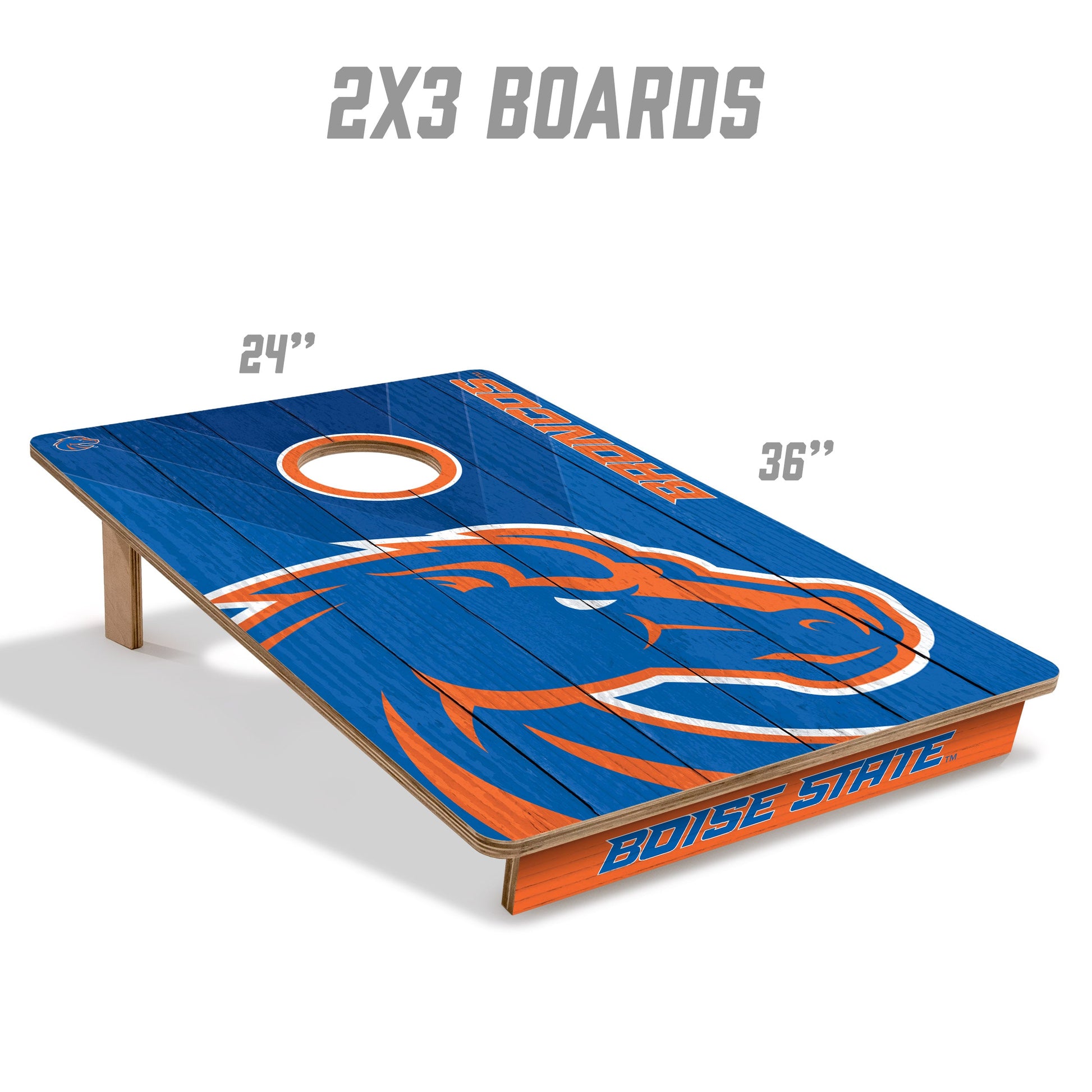 NCAA Boise State Broncos 2' X 3' All-Wood Cornhole Set - Alt 4