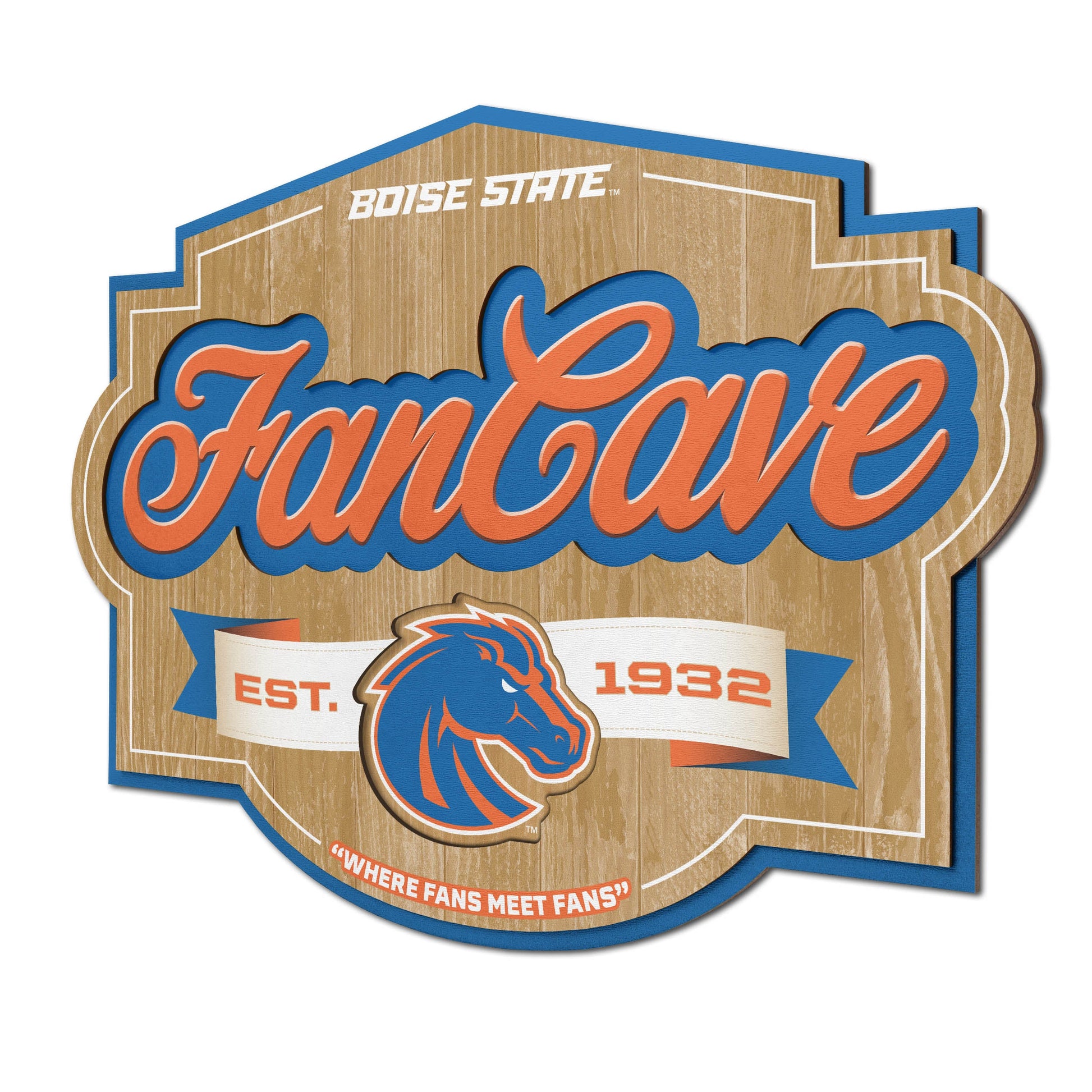 Boise State Broncos Fan Cave Sign