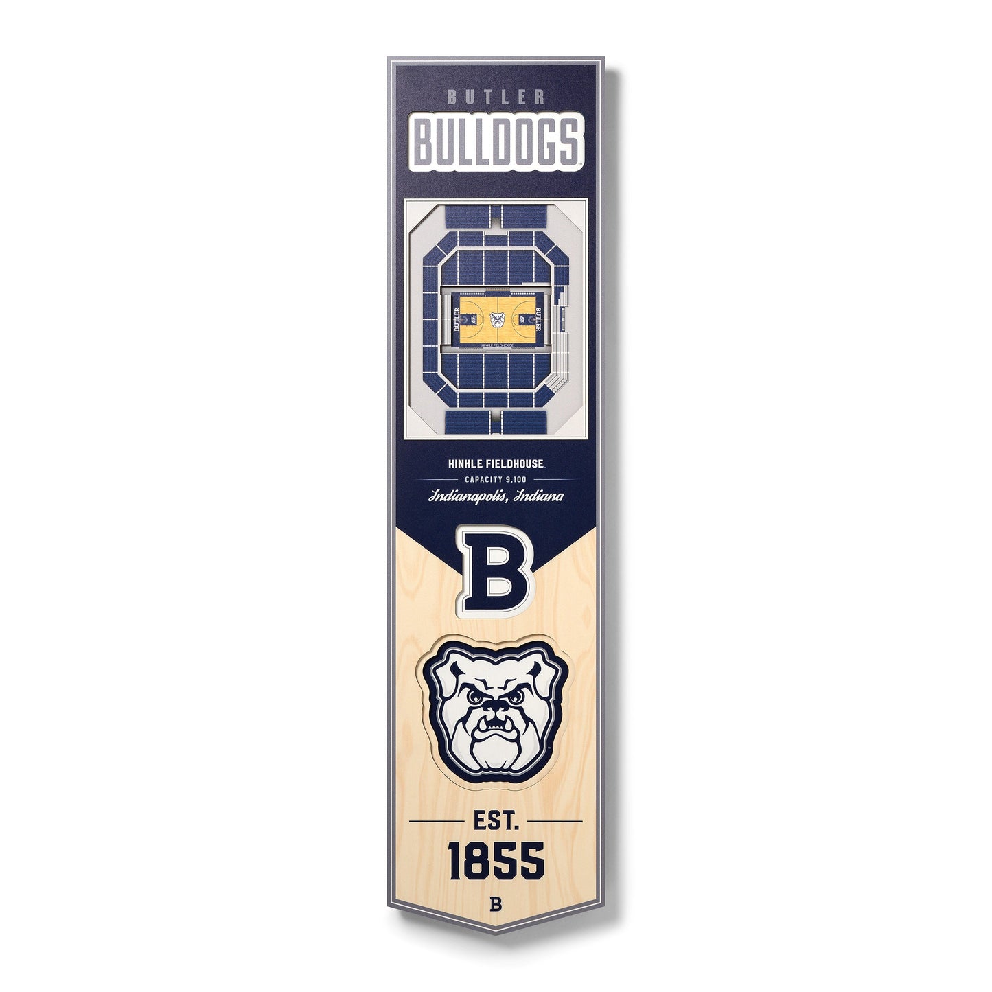 NCAA Butler Bulldogs 3D Stadium Banner 8' X 32'