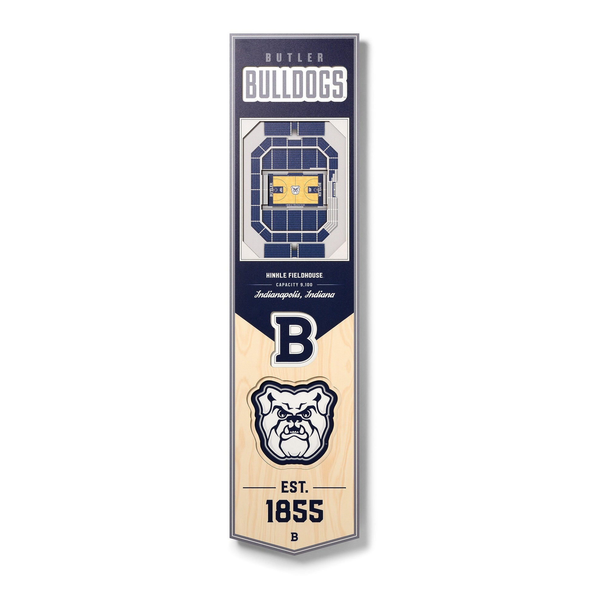 NCAA Butler Bulldogs 3D Stadium Banner 8' X 32'