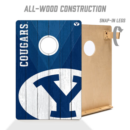 NCAA BYU Cougars 2' X 3' All-Wood Cornhole Set - Alt 2
