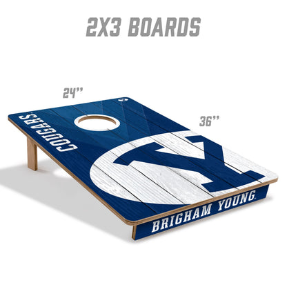 NCAA BYU Cougars 2' X 3' All-Wood Cornhole Set - Alt 4