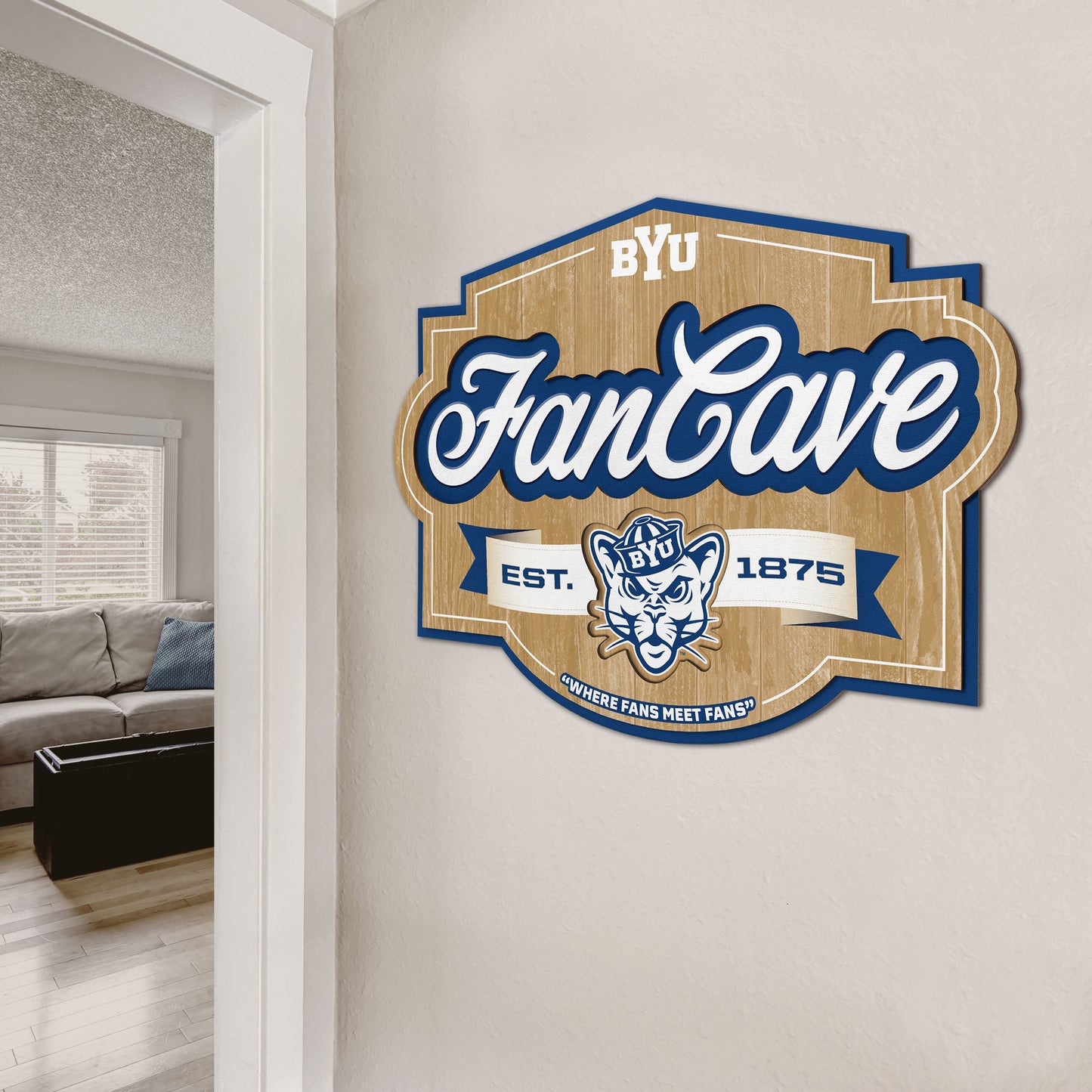 BYU Cougars Fan Cave Sign Alt 2
