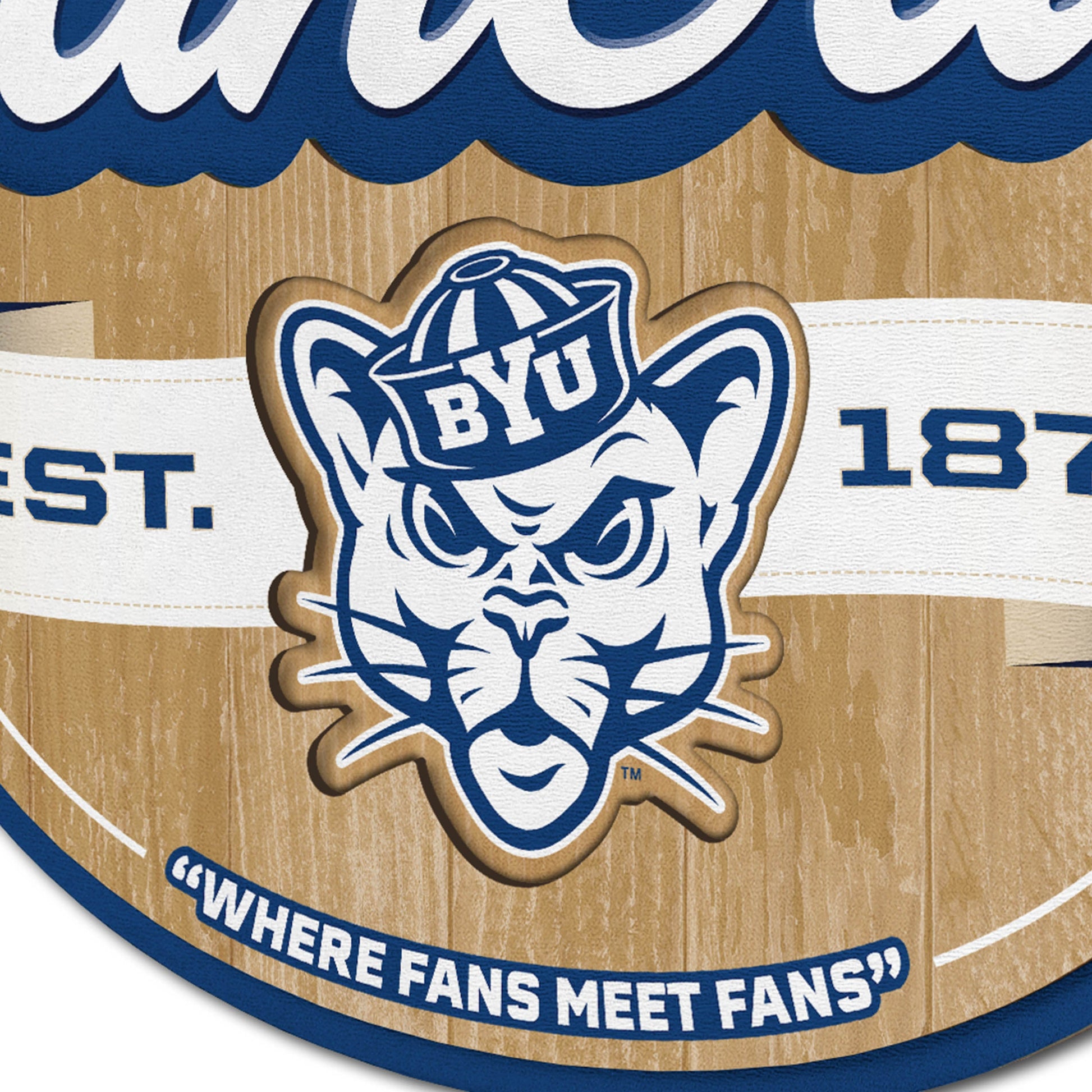 BYU Cougars Fan Cave Sign Alt 3