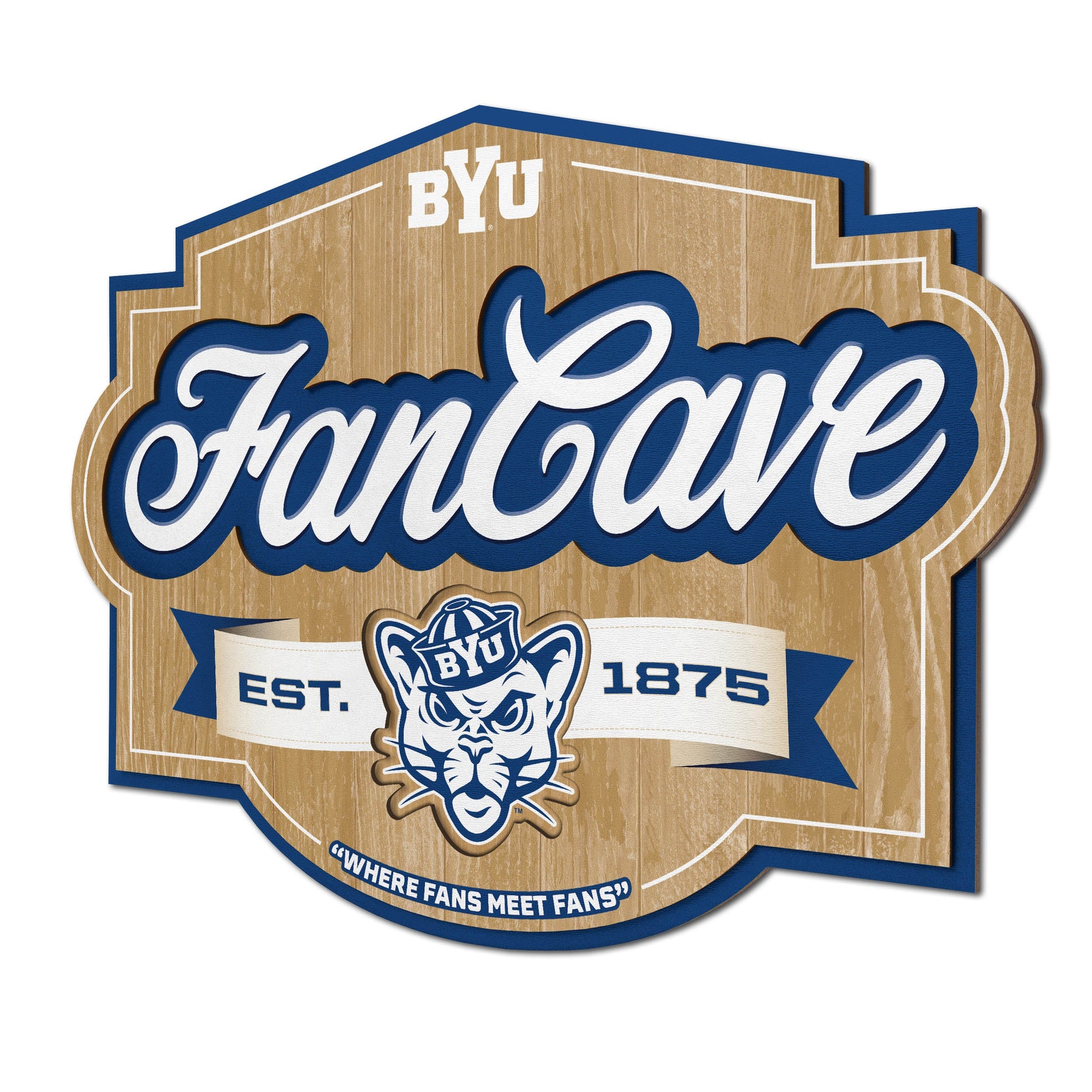 BYU Cougars Fan Cave Sign