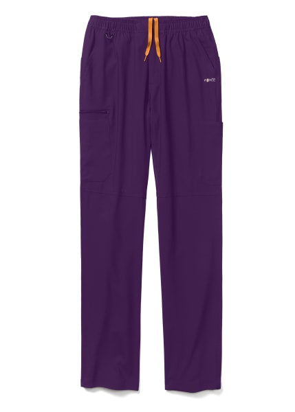 Purple drawstring joggers with Carhartt C55106 - Men's Athletic Cargo Pant isolated on a white background.