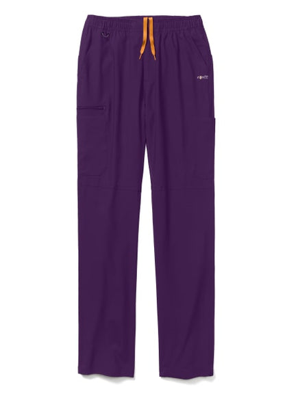 Purple drawstring joggers with Carhartt C55106 - Men's Athletic Cargo Pant isolated on a white background.