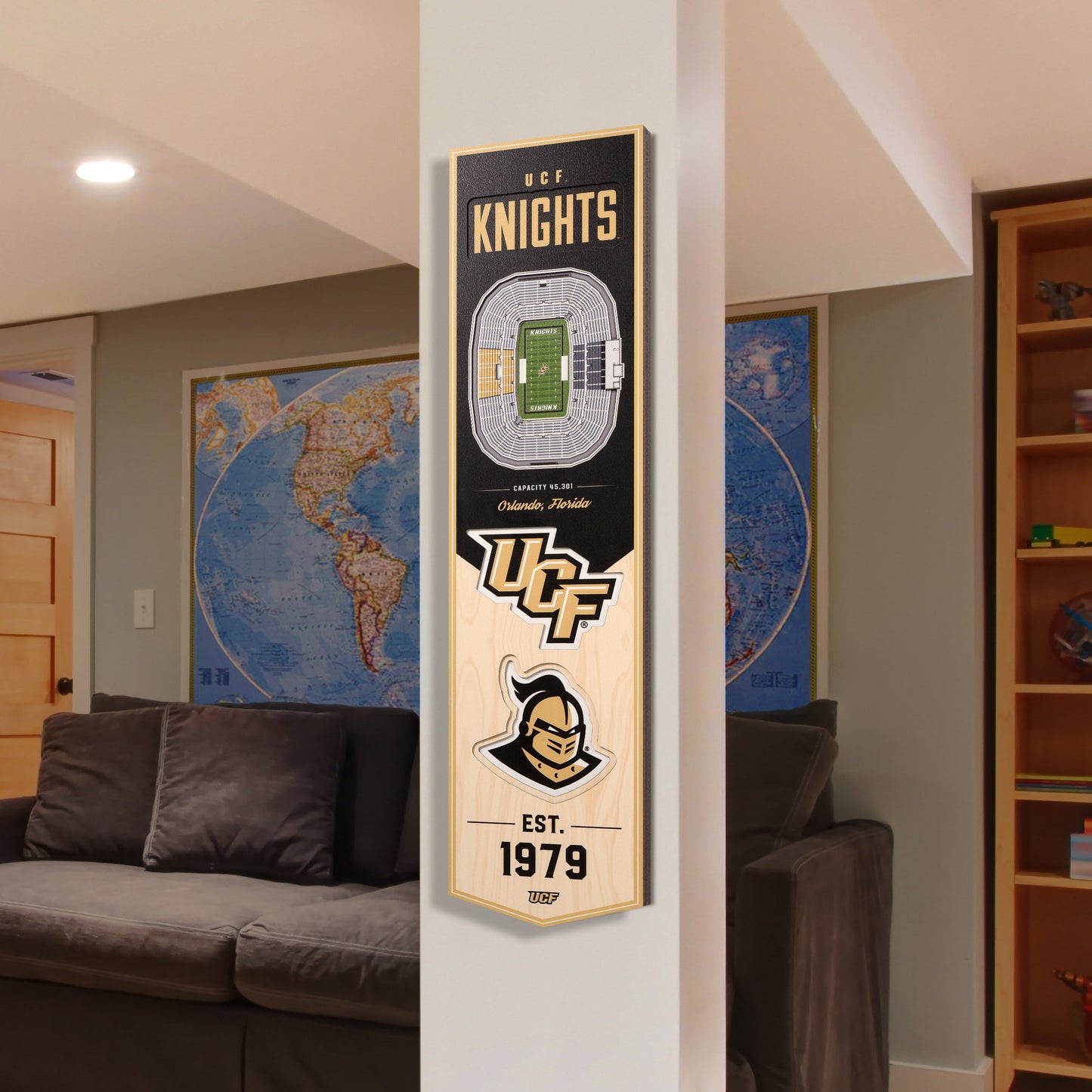 NCAA Central Florida Knights 3D Stadium Banner 8' X 32'