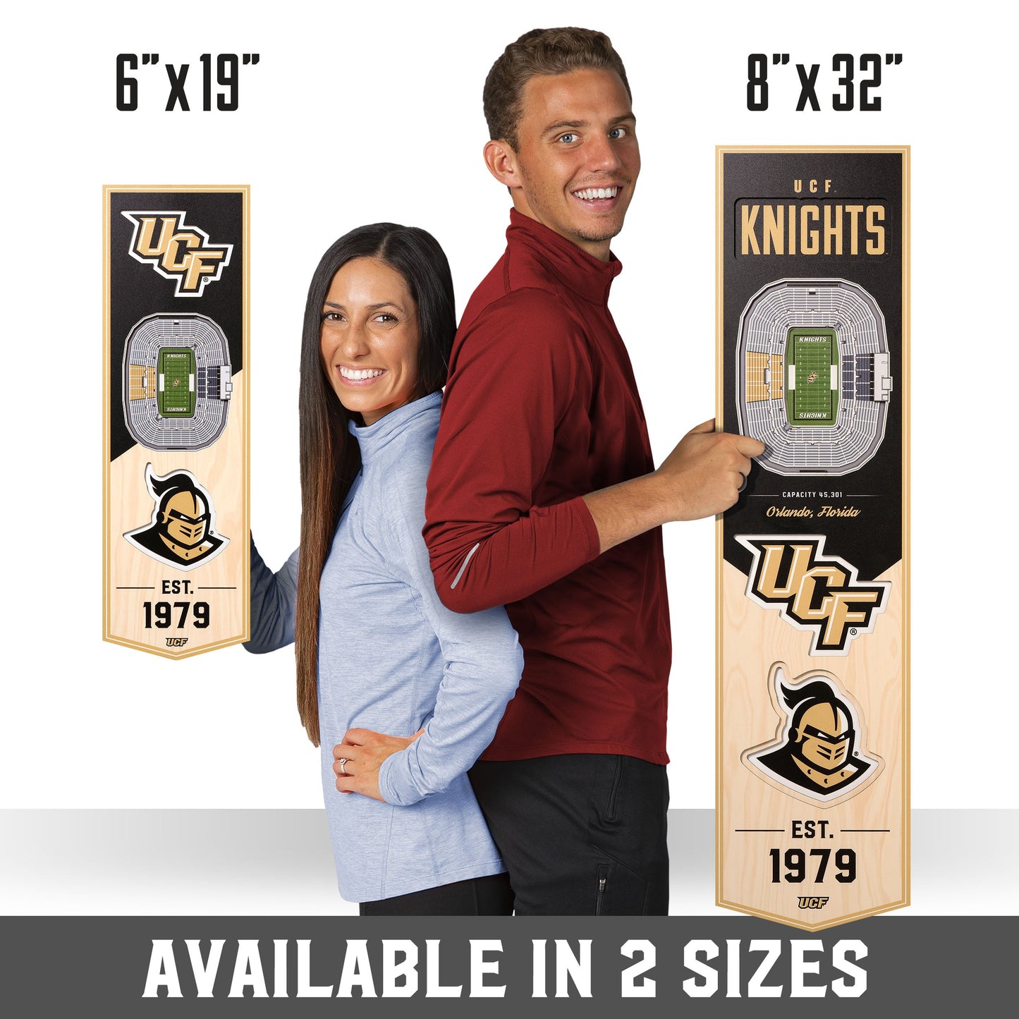 NCAA Central Florida Knights 3D Stadium Banner 8' X 32'
