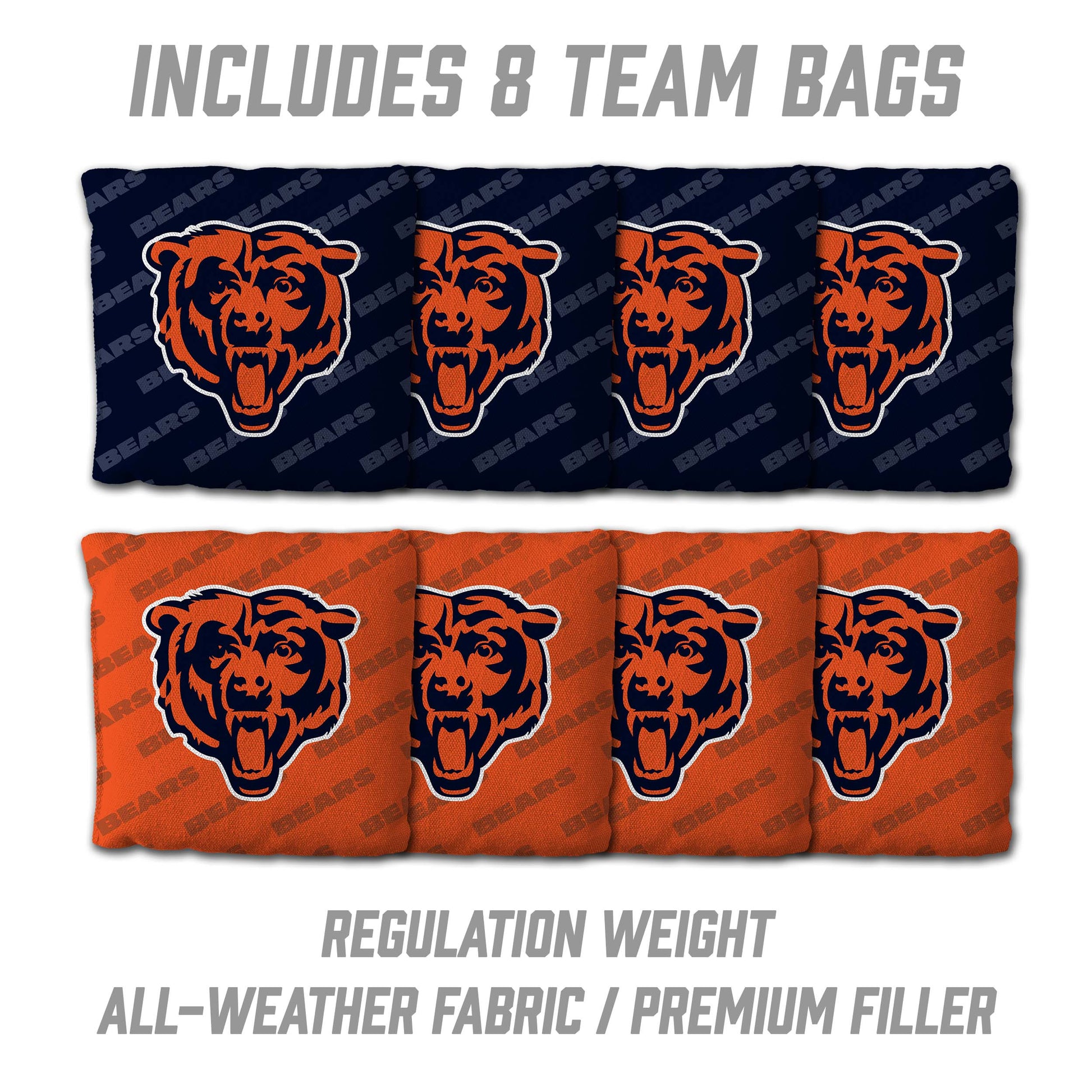 NFL Chicago Bears 2' X 3' All-Wood Cornhole Set - Alt 3