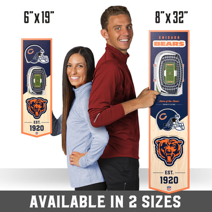 NFL Chicago Bears 3D Stadium Banner 8' X 32'