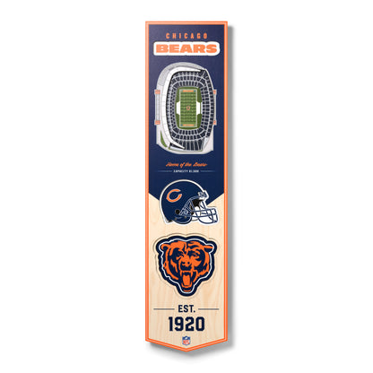 NFL Chicago Bears 3D Stadium Banner 8' X 32'