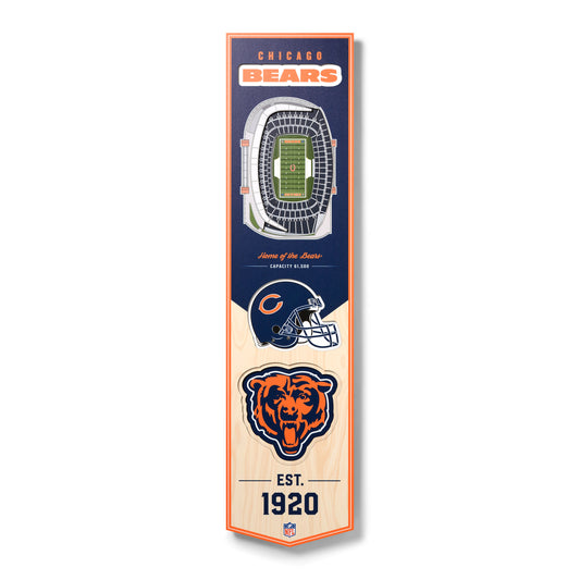 NFL Chicago Bears 3D Stadium Banner 8' X 32'