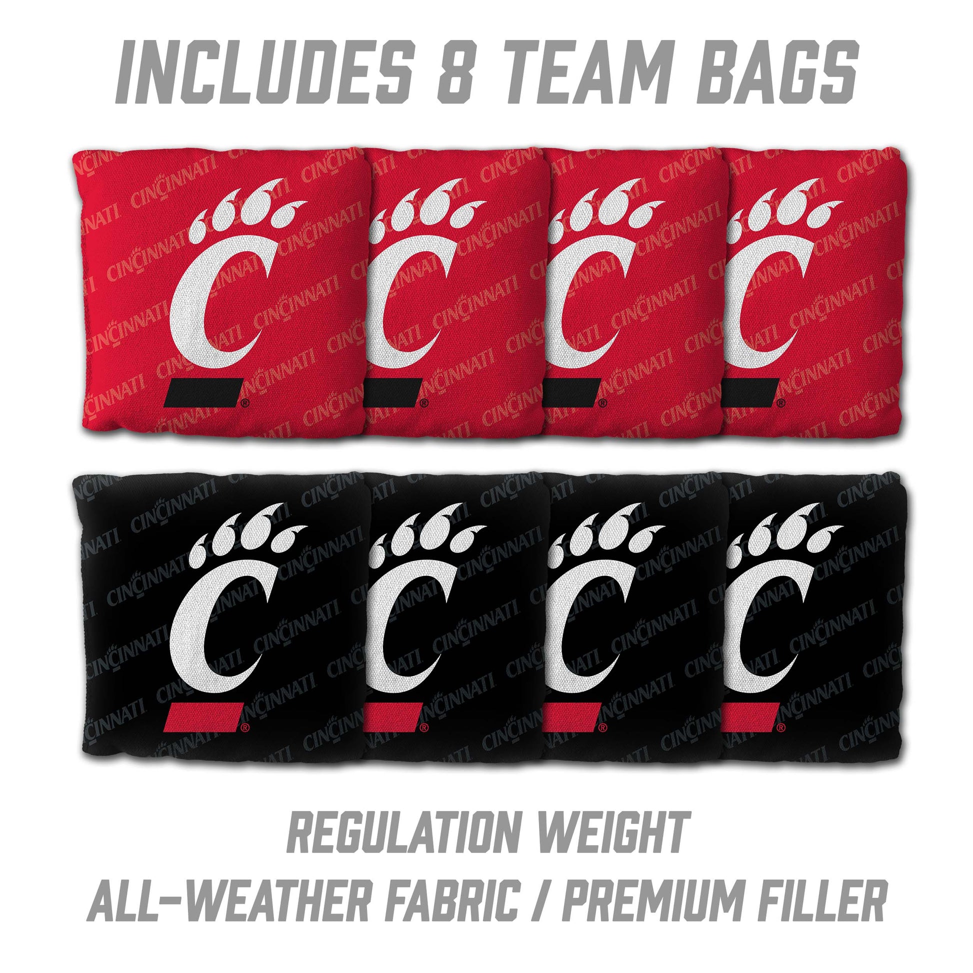 NCAA Cincinnati Bearcats 2' X 3' All-Wood Cornhole Set - Alt 3